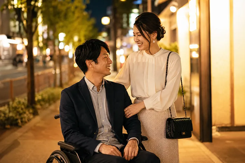 福祉タクシーで夫婦での外出
